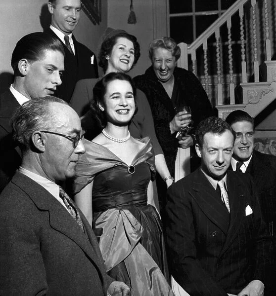 Composer Benjamin Britten and opera star Joan Cross at a Cocktail party hosted by