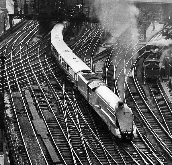 The Coronation Stream-Lined Train snaking its way out of Newcastle Central Station on 2nd