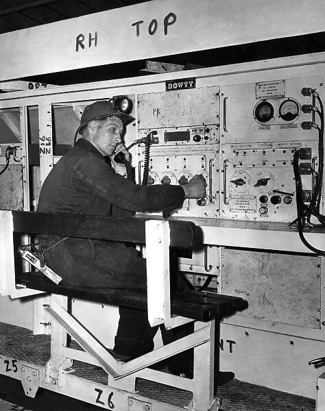 David Baird, 29, sits at his Rolf Operator at Ormonde Colliery