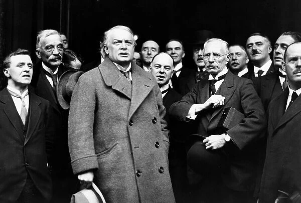 David Lloyd George British Prime Minister 1922 on steps of the Reform Club