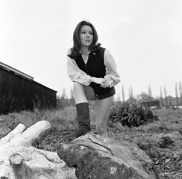 Diana Rigg, Actress a. k. a. Emma Peel, dressed as Robin Hood for an episode of The