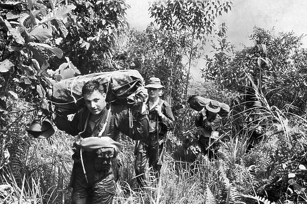 Emergency in Malaya. Soldiers of the British Army seen here on patrol in the Malayan
