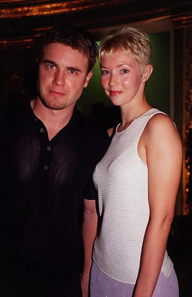 Gary Barlow singer with fiancee Dawn Andrews, May 1999 At the Mirror Pride of