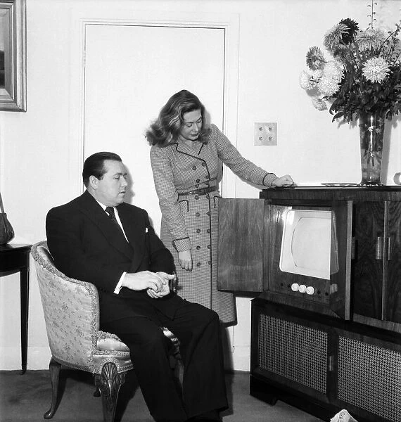George Dawson & Wife Olga with their brand new television set. November 1952 C5748