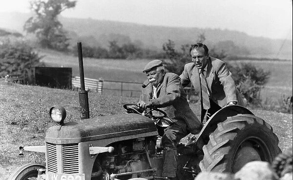 Graham Rigby actor driving the tracter and Christopher Timothy as James Herriot in the TV