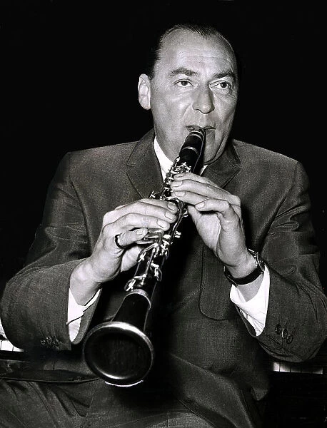 Jazz performer and band leader Woody Herman at a press reception at the Marquee Club