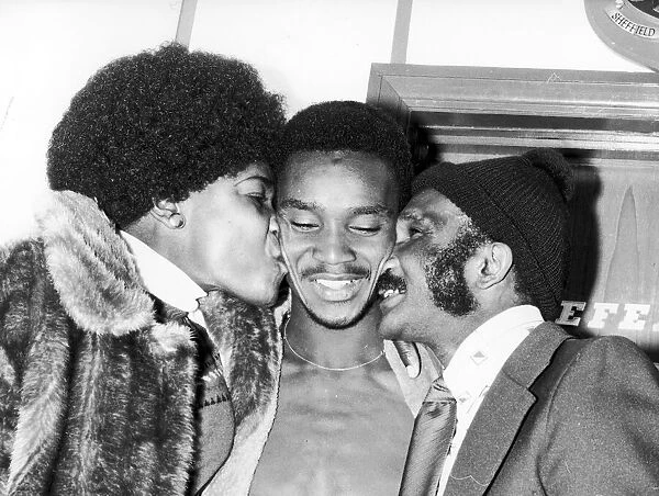 Laurie Cunningham pictured with parents, after successful debut in England 1-0