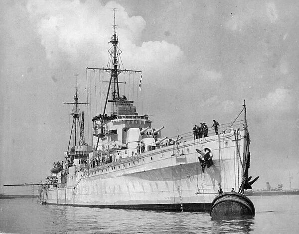 Leander-class light cruiser HMS Ajax which served with the Royal Navy during World War II