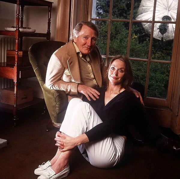 Leslie Philips with his actress wife Angela Scoular - April 1988. 01  /  04  /  1988
