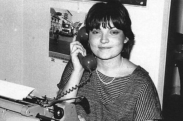 Lorraine Kelly working as a junior reporter in the East Kilbride News office in the town
