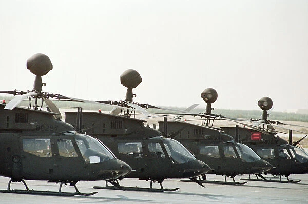 US Military Forces, Surveillance Camera Helicopter at Dhahran Airbase, Saudi Arabia