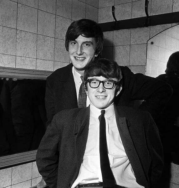 Peter and Gordon pop duo in their dressing room at the Empire