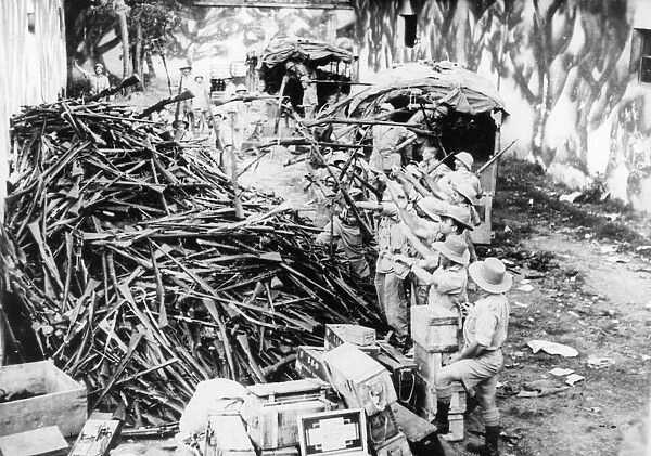 A pile of captured Italian rifles at Addis Ababa. June 1941