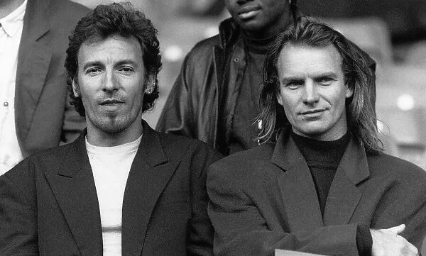 Pop singer Sting, (aka Gordon Sumner) with Bruce Springsteen