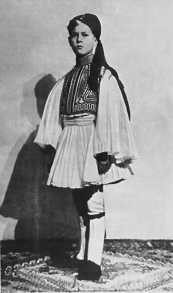Prince Philip as a young boy dressed in traditional Greek costume. September 1930