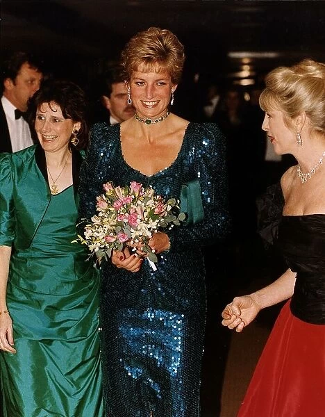 Princess Diana attends the Pink Diamond Ball Charity Gala at the Lancaster Hotel