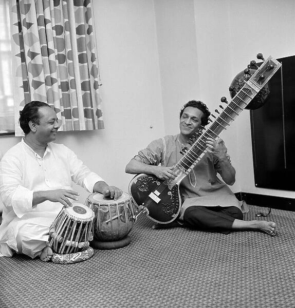 Ravi Shankar the worlds greatest sitar player, seen here performing in his hotel
