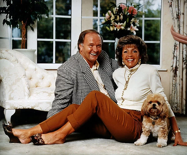Ron Atkinson Football Manager sitting with his wife Margaret and his dog Rambo