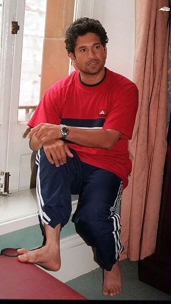 Sachin Tendulkar Indian opening batsman June 1999 in his hotel room before