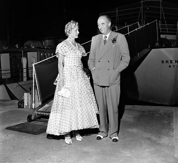 Sir Bernard and Lady Docker aboard their Yacht off Cannes. September 1952 C4502-002
