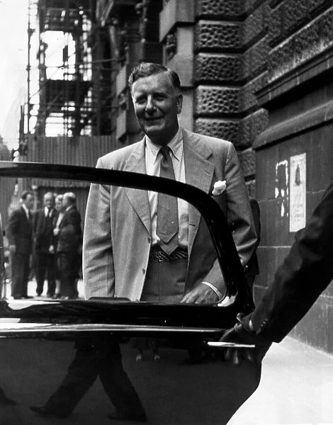 Sir Percy Sillitoe 9th July 1952 Chief of M15 pictured leaving the Old Bailey in London