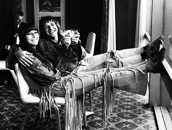 Sonny and Cher pictured at Hilton Hotel during a press reception