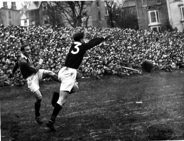 Sport - Rugby - Wales v Scotland - 4th Feb 1950 - A clearance by Welsh full back Lewis
