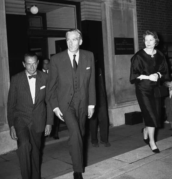 Suez Crisis 1956 The Prime Minister Anthony Eden leaving Lime Grove Television