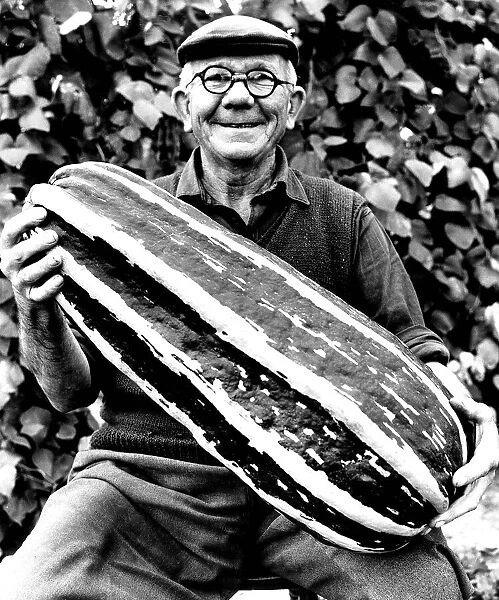 Tom Saunders with his Giant marrow Vegetables marrow