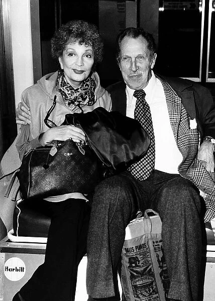 Vincent Price Actor With His Wife Actress Coral Browne October 1976