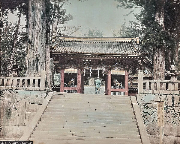 Album 'Views & Costumes of Japan': 'Niomon Iyeyasu' (Omotemon or Niomon Gate in front of the shrine of Toshogu Shrine of Nikko)