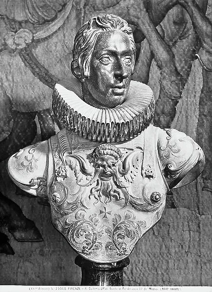 The Grand Duke of Tuscany Ferdinando II de'Medici, 17th century bust, in the Galleria degli Uffizi, Florence