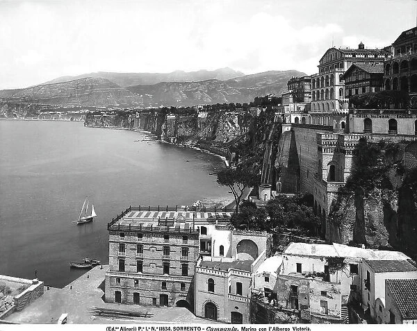 The Hotel Vittoria in Sorrento, hanging over the Marina Piccola because of its size
