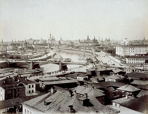 Panorama of the city of Moscow. In the background the Kremlin and other imposing buildings