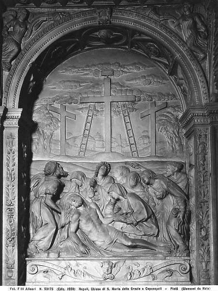 Piet; relief by Giovanni da Nola in the church of Santa Maria delle Grazie a Caponapoli, Naples