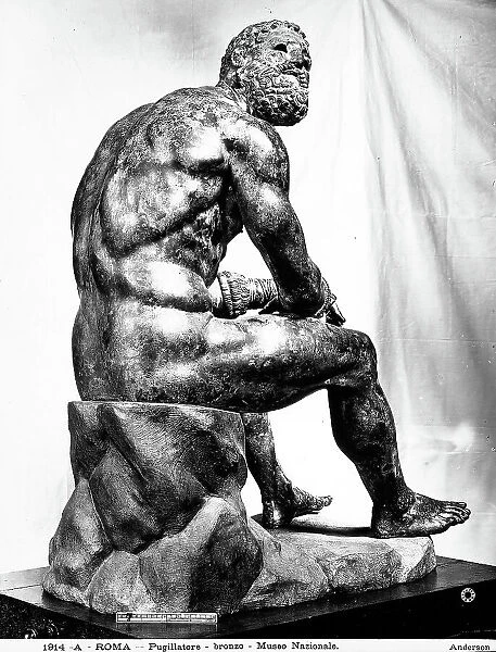 Pugilist at rest, bronze statue from the Augustan period, found in the baths of Constantine, Rome, and now located at the National Roman Museum (former Collegio Massimo)