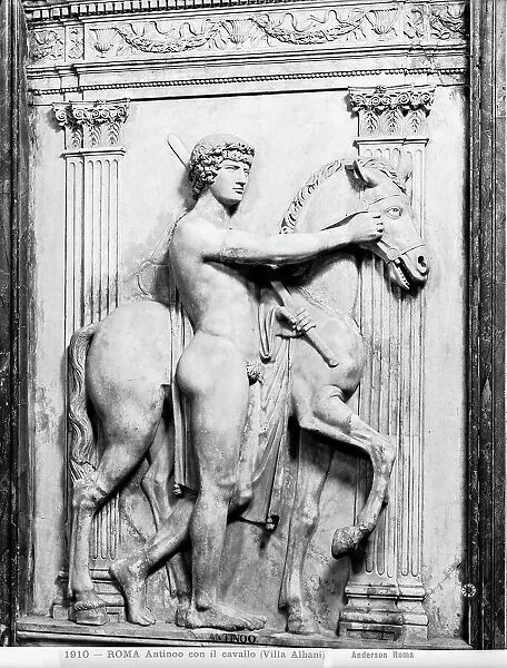 Relief from Hadrian's Villa depicting Antinous with a horse, preserved in the Museum of Villa Albani, Rome
