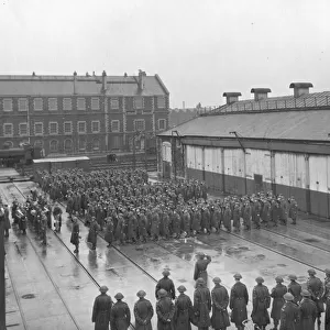 Standing down parade of 13th Battalion Home Guard, Swindon Works, 1944