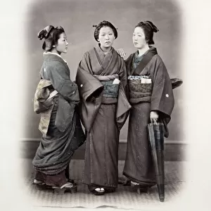 1860s Japan - portrait of three young women The Three Graces Felice or Felix Beato