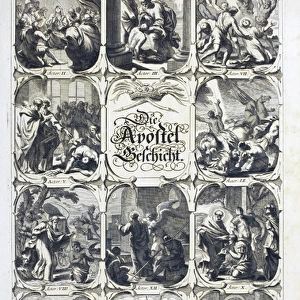 18th Century Bible frontispiece - Acts of the Apostles