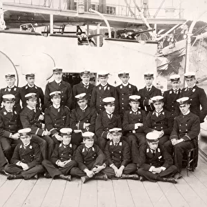 19th century / 1900 vintage photograph - gun room officers of HMS Centurion