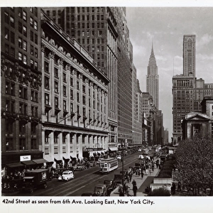 42nd Street as seen from 6th avenue looking east - New York
