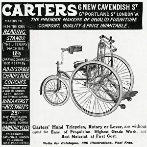 Advert for Carters, rotary or lever wheelchair 1906