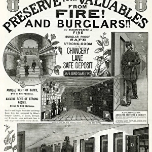 Advert for Chancery Lane safe deposit 1886