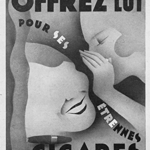 Advert for cigars and cigarettes, 1920s, Paris
