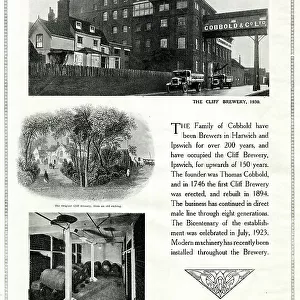 Advert, Cobbold & Co Ltd, Cliff Brewery, Ipswich