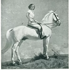 Advertisement Illustration, Woman On Horseback