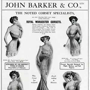 Advert for John Barker & Co, corsets 1909