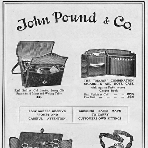 Advert for John Pound, leather accessories, 1917