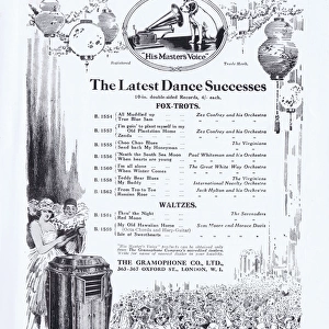 Advert for His Masters Voice latest dance successes